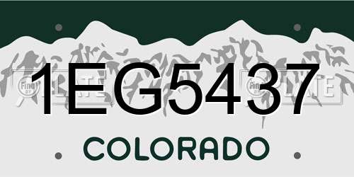 1EG5437 Colorado License Plate