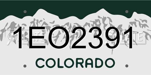 1EO2391 Colorado License Plate