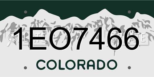 1EO7466 Colorado License Plate