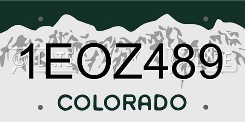 1EOZ489 Colorado License Plate