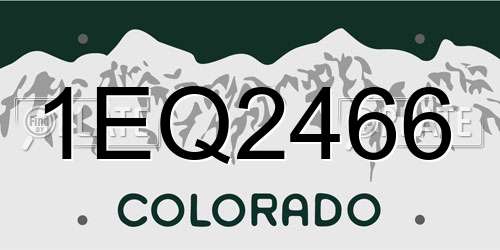 1EQ2466 Colorado License Plate
