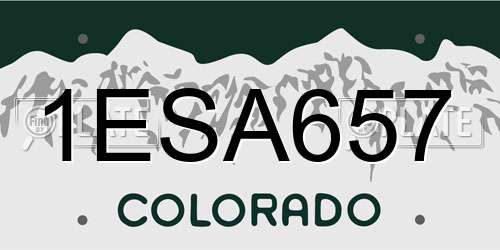 1ESA657 Colorado License Plate