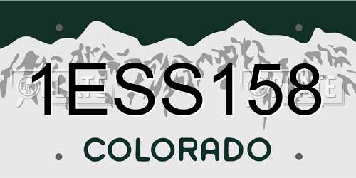 1ESS158 Colorado License Plate