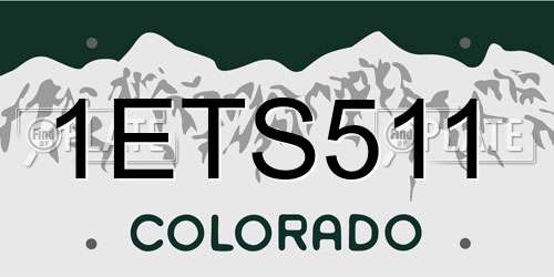 1ETS511 Colorado License Plate