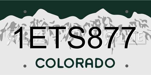 1ETS877 Colorado License Plate