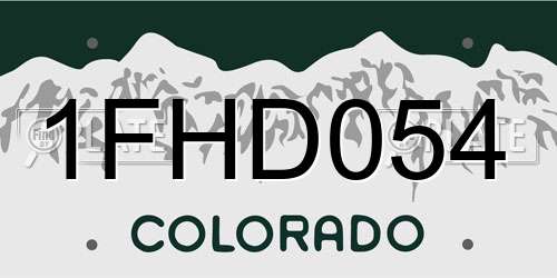 1FHD054 Colorado License Plate
