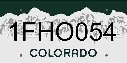 1FHO054 Colorado License Plate
