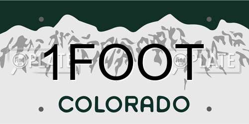 1FOOT Colorado License Plate