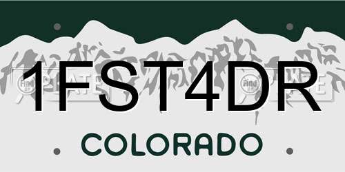 1FST4DR Colorado License Plate