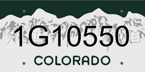 1G10550 Colorado License Plate