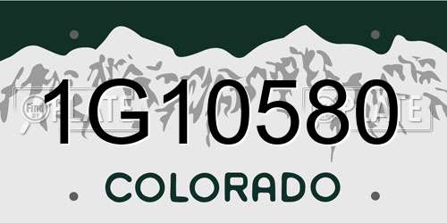 1G10580 Colorado License Plate