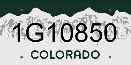 1G10850 Colorado License Plate