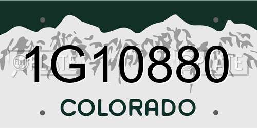 1G10880 Colorado License Plate