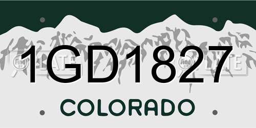 1GD1827 Colorado License Plate