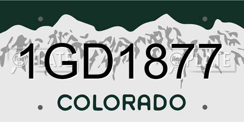 1GD1877 Colorado License Plate