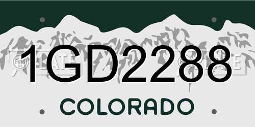 1GD2288 Colorado License Plate