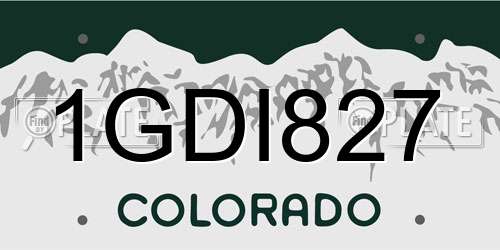 1GDI827 Colorado License Plate
