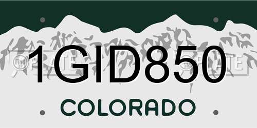 1GID850 Colorado License Plate