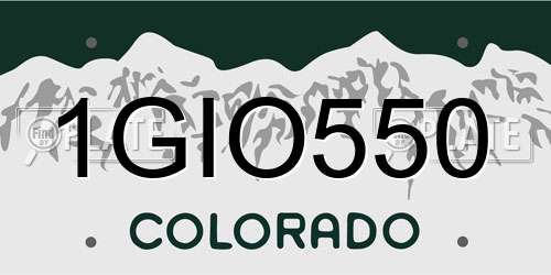 1GIO550 Colorado License Plate