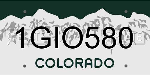 1GIO580 Colorado License Plate