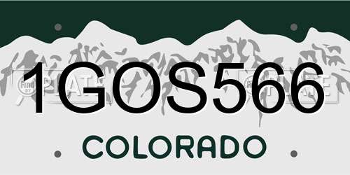1GOS566 Colorado License Plate