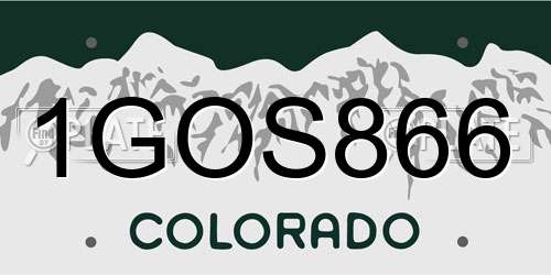 1GOS866 Colorado License Plate