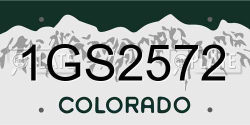 1GS2572 Colorado License Plate