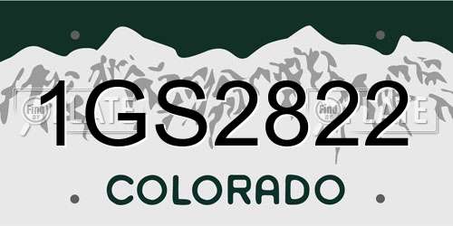1GS2822 Colorado License Plate
