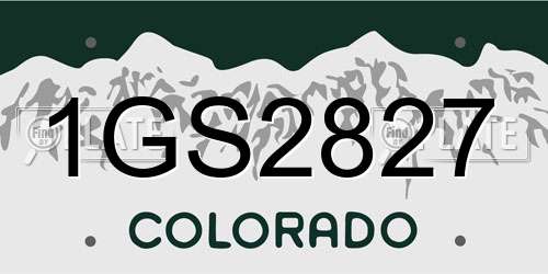 1GS2827 Colorado License Plate
