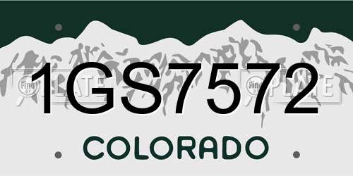 1GS7572 Colorado License Plate