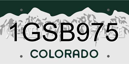 1GSB975 Colorado License Plate