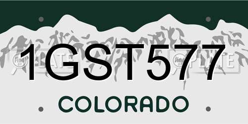 1GST577 Colorado License Plate