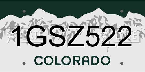 1GSZ522 Colorado License Plate