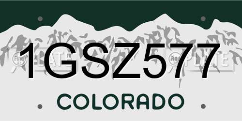 1GSZ577 Colorado License Plate