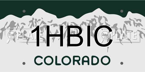 1HBIC Colorado License Plate