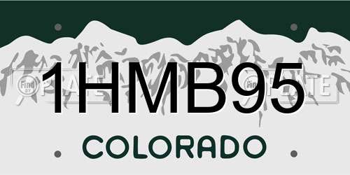 1HMB95 Colorado License Plate