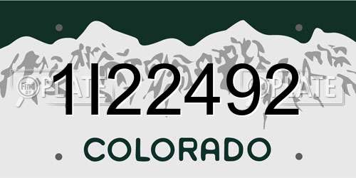 1I22492 Colorado License Plate