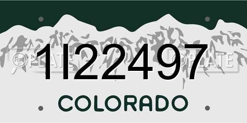 1I22497 Colorado License Plate