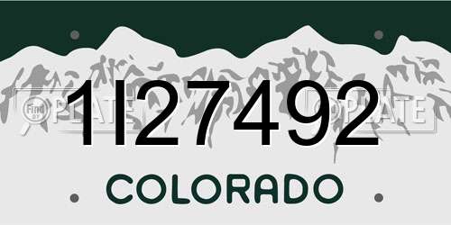 1I27492 Colorado License Plate