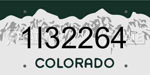 1I32264 Colorado License Plate