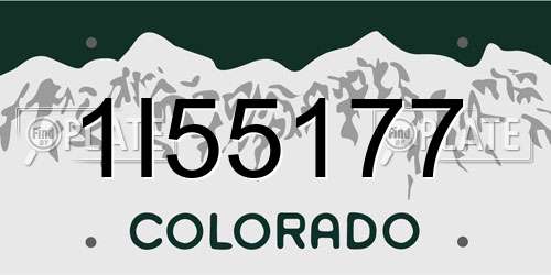 1I55177 Colorado License Plate