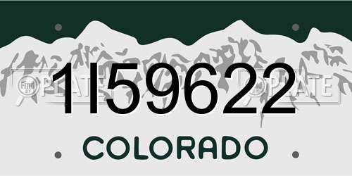 1I59622 Colorado License Plate