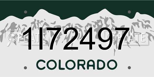 1I72497 Colorado License Plate