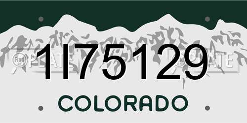 1I75129 Colorado License Plate