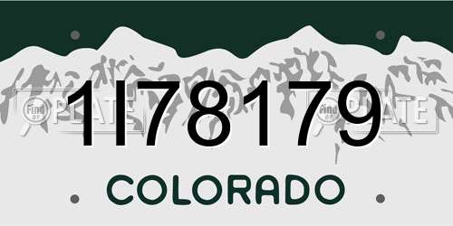1I78179 Colorado License Plate