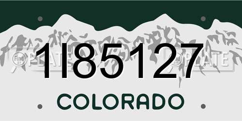 1I85127 Colorado License Plate