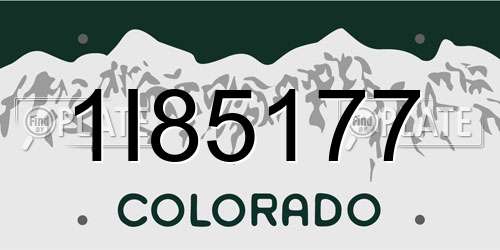 1I85177 Colorado License Plate