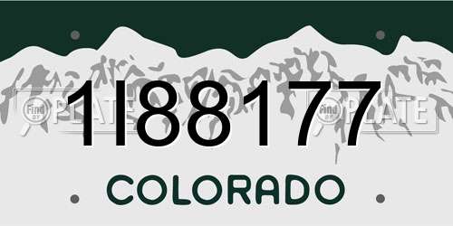1I88177 Colorado License Plate