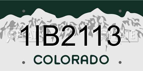 1IB2113 Colorado License Plate
