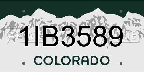 1IB3589 Colorado License Plate